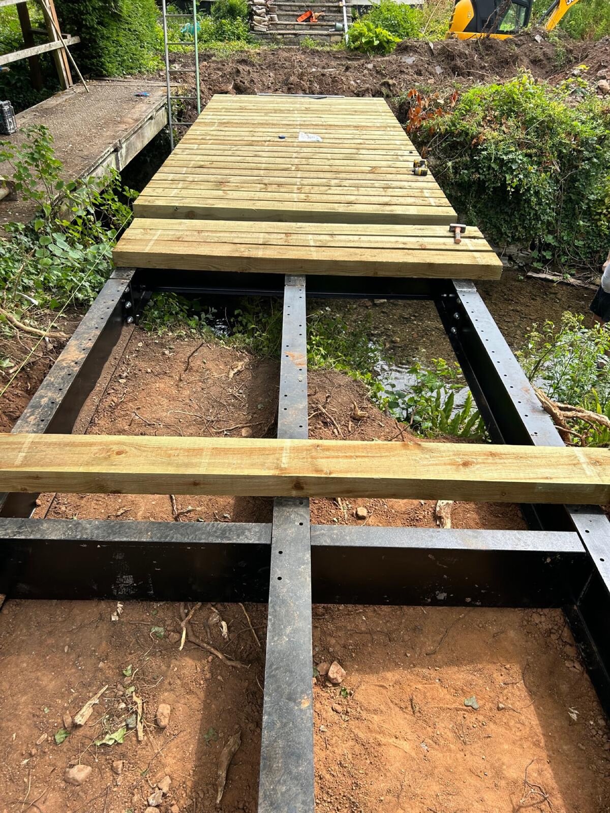Timber deck on steel